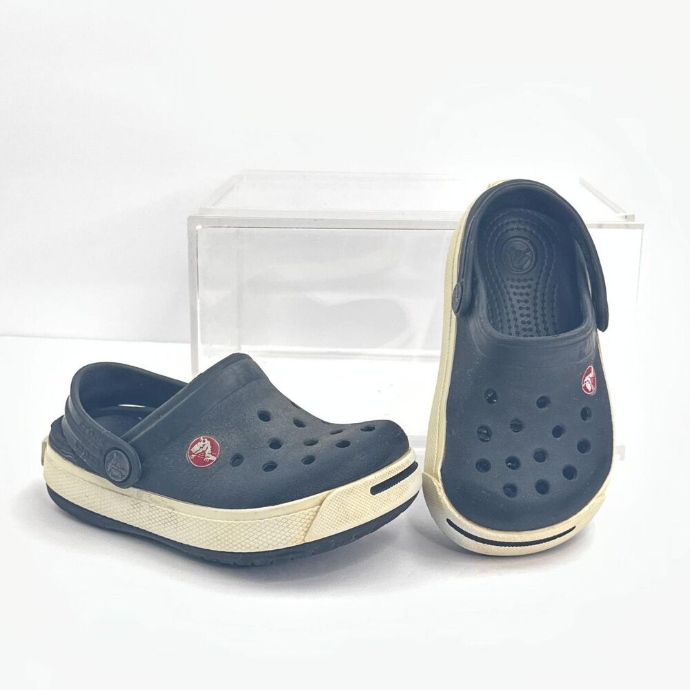 Crocs Crocband Clogs Kids Size 6 7 Navy Slip On Sandals Casual Comfort